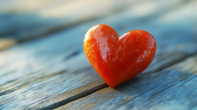 Valentine heart love romance wooden background red heart shape passion relationship symbol affection