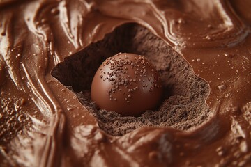 Decadent Chocolate Dessert Close-Up. A Sweet and Creamy Food Photography Background Idea
