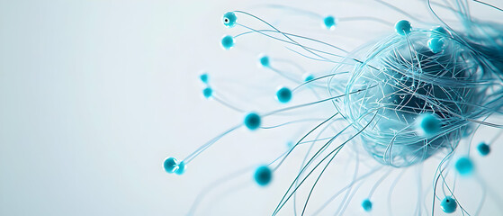 Abstract Turquoise Network Of Interconnected Cells