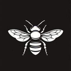 Obraz premium Silhouette of a bee, wings spread (1)