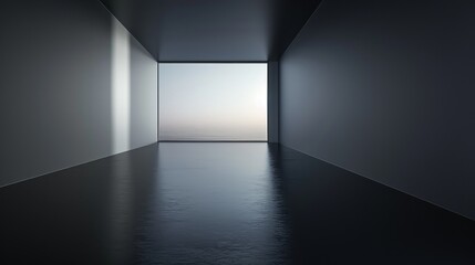 Obraz premium Empty modern room with large window