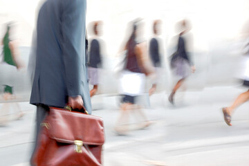 group of business people in the street