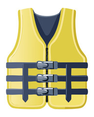Yellow Life Vest with Contrasting Black Straps