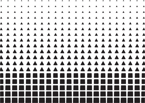Abstract geometric transition pattern of triangles and squares