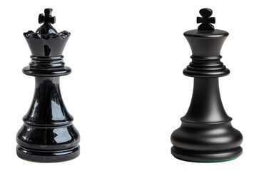Black Chess Pieces on a Transparent Background for Classic Game