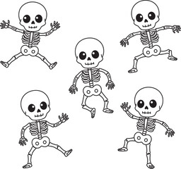 Skeleton Clip art vector collection white color background
