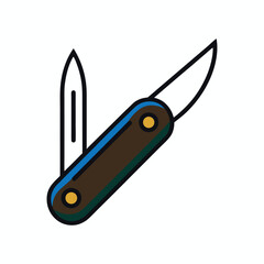 pocket knife vector art on white background