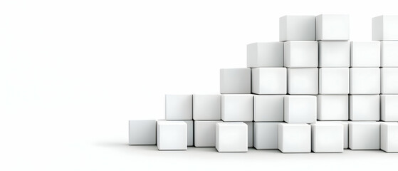 Abstract Composition Of White Cubes