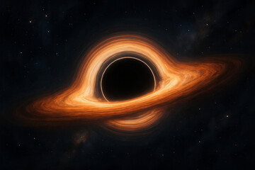 Obraz premium Realistic Black Hole with Accretion Disk