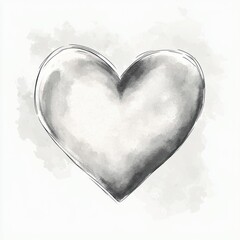 Monochromatic heart, watercolor-like texture