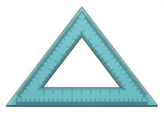 Triangle ruler Isolated on a transparent background.