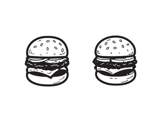 Burger Joint Minimalist 2D Line Drawing