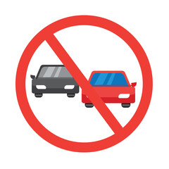 No Overtaking Traffic Sign Illustration &ndash; Road Safety Warning&nbsp;Symbol