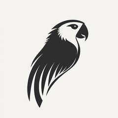 Fototapeta premium Stylized parrot profile, black and white