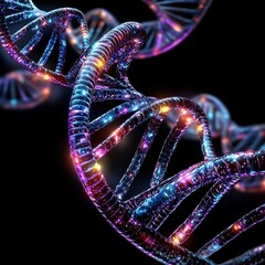 Abstract Biological Process of Genetic Strand Duplication