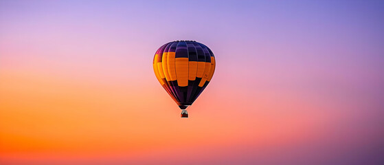 Obraz premium Pixel Art Hot Air Balloon At Sunset
