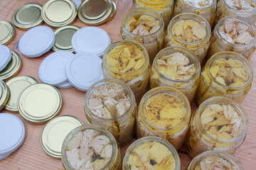 some jars of bonito in olive oil