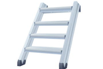 A sturdy inviting aluminum ladder offering an ascent to new heights a symbol of progress and on transparent background