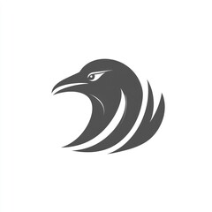 Fototapeta premium Silhouette of a bird's head, stylized with flowing lines