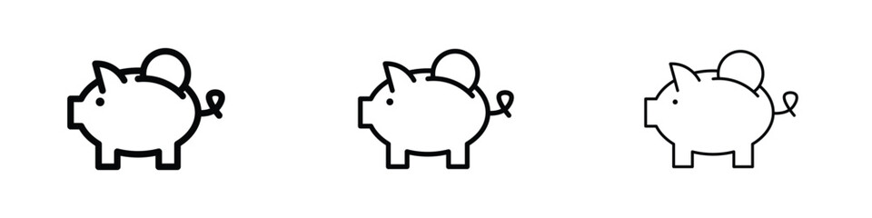 Piggy bank icon editable. Design template vector