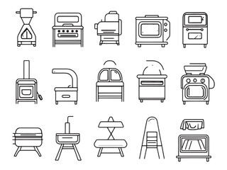 Camp Oven Ultra Minimalist 2D Line Art Variation Four