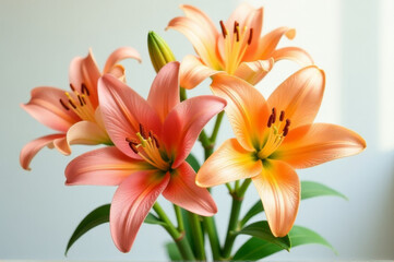 Naklejka premium A close-up view of a vase filled with colorful flowers