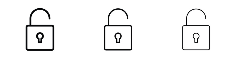 Unlock icon editable. Design template vector