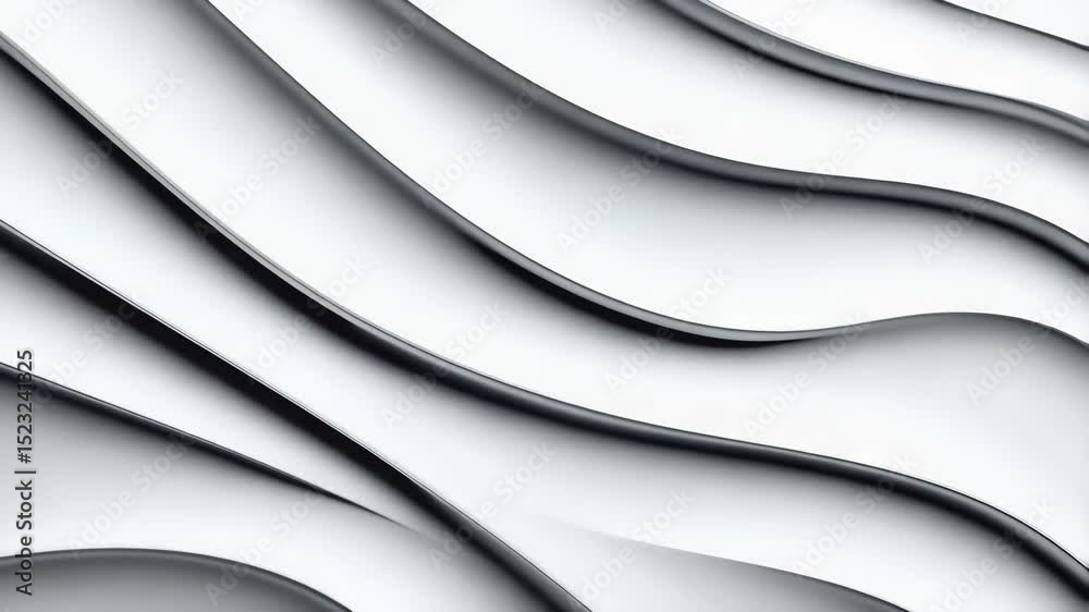 Poster minimalist wavy pattern illuminated with light and shadows. creates subtle depth and movement across