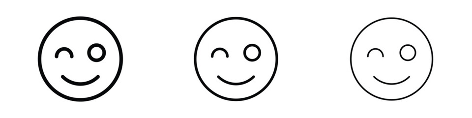 Fototapeta premium Smile wink icon editable. Design template vector