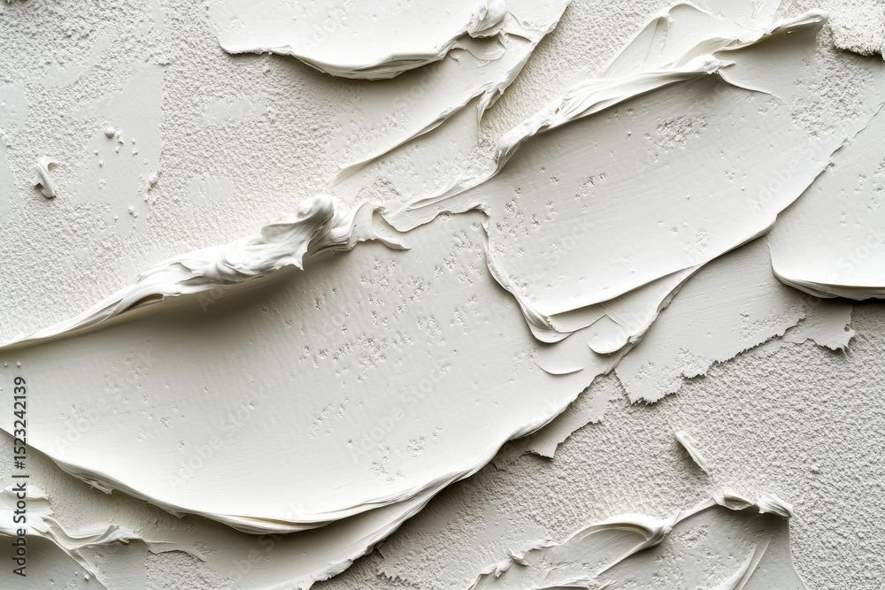 Aufkleber close-up view of textured white wall showcasing intricate plaster patterns created during renovation