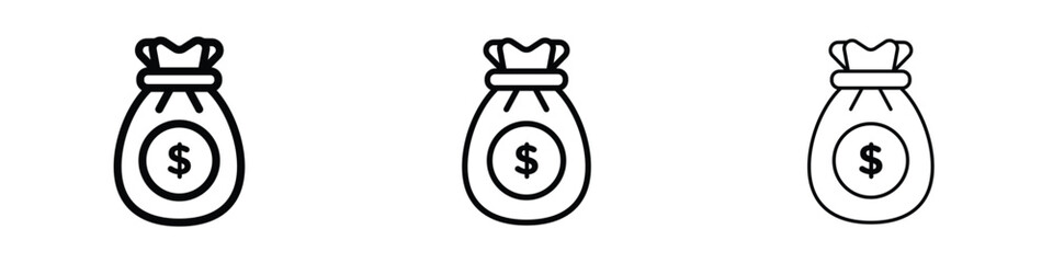 Money bag icon editable. Design template vector