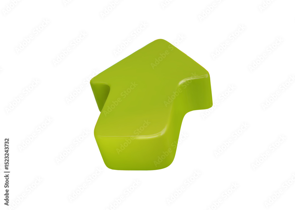Poster green arrow 3d pointer. vector mouse cursor. computer interface. click cursor icon. png