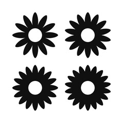 Black White Daisy Flower Chamomile Icons