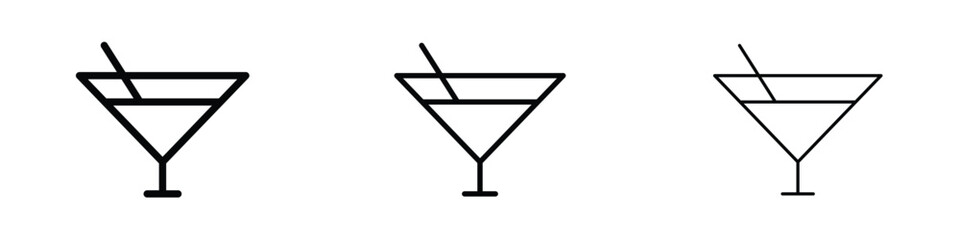 Cocktail icon editable. Design template vector