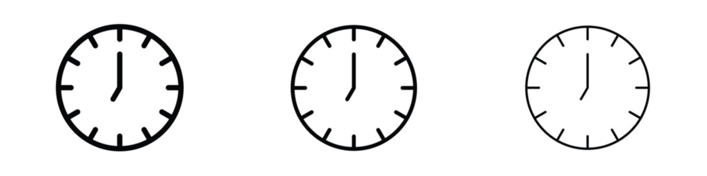 Clock seven icon editable. Design template vector