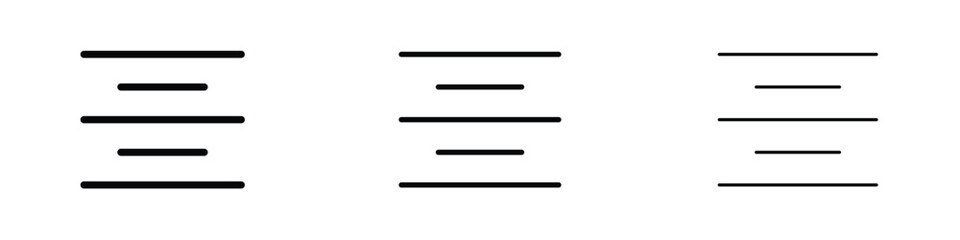 Align center icon editable. Design template vector