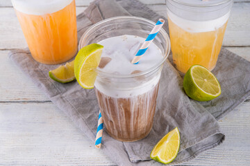 Dirty soda, soda and creamer alcohol free mocktail