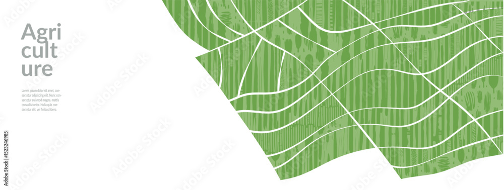 Wall mural background pattern with tea field in spring vector green landscape. abstract wheat and rice farm des
