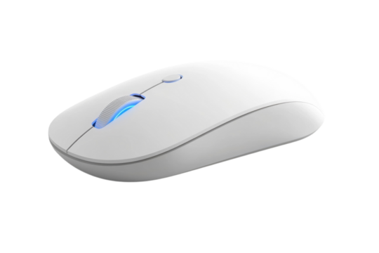 Sleek white wireless mouse a gateway to seamless navigation and digital exploration on a on transparent background