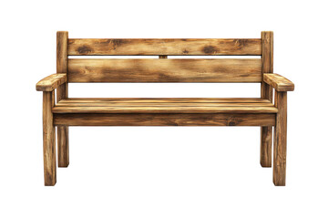 A weathered wooden bench stands silently evoking memories of contemplation and quiet moments on transparent background