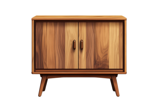 Crafted wooden cabinet with mid century charm a timeless piece of furniture for any home with on transparent background