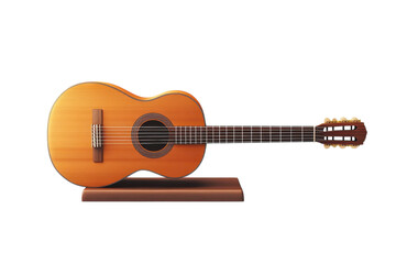 A meticulously crafted classical guitar embodying musical heritage gracefully presented on a on transparent background