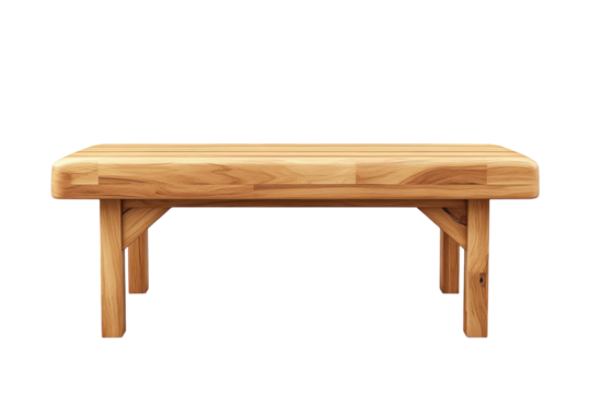 A handcrafted wooden bench awaits use promising moments of quiet reflection and peaceful rest on transparent background
