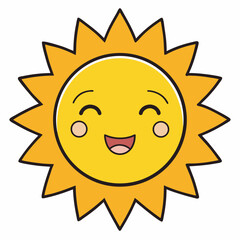 Cute Smiling Sun Vector Art Design