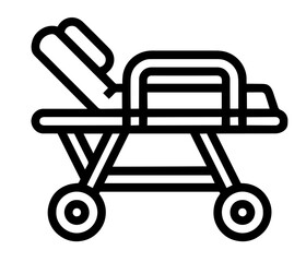 Medical Stretcher with Adjustable Backrest and Wheels – Hospital Equipment for Emergency Transport, Patient Care, Ambulance Use, Surgery Preparation, and Clinical Mobility

