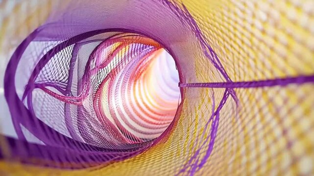 Bright Colorful Slinky Ball Toy with Pink and Orange Pattern Vector Illustration