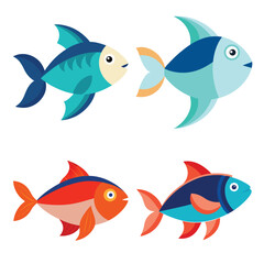 Fototapeta premium set of fishes