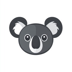 Cartoon koala head, simple design