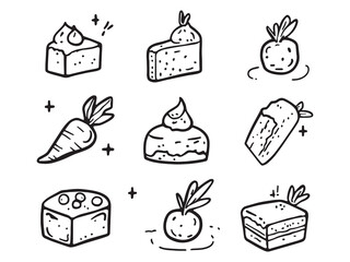 Carrot Cake Simple 2D Illustration