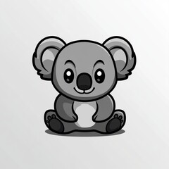 Fototapeta premium Cute cartoon koala sitting (3)